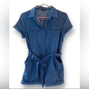 Women’s Cotton Blend Denim Colored Romper Size Small